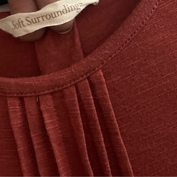 Soft Surroundings rust color Relaxed Pleated Tank Top flowy boho bohemian XL - Picture 2 of 7